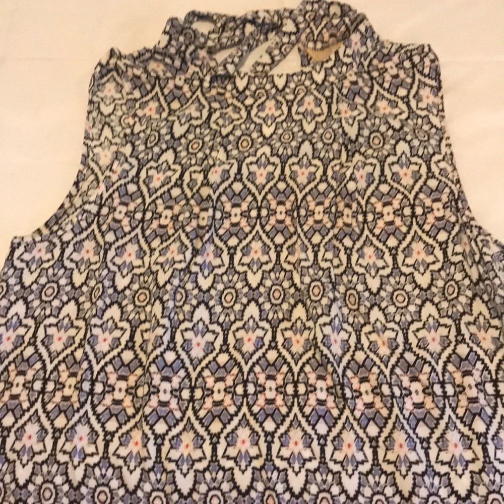 Geometric pattern dress.